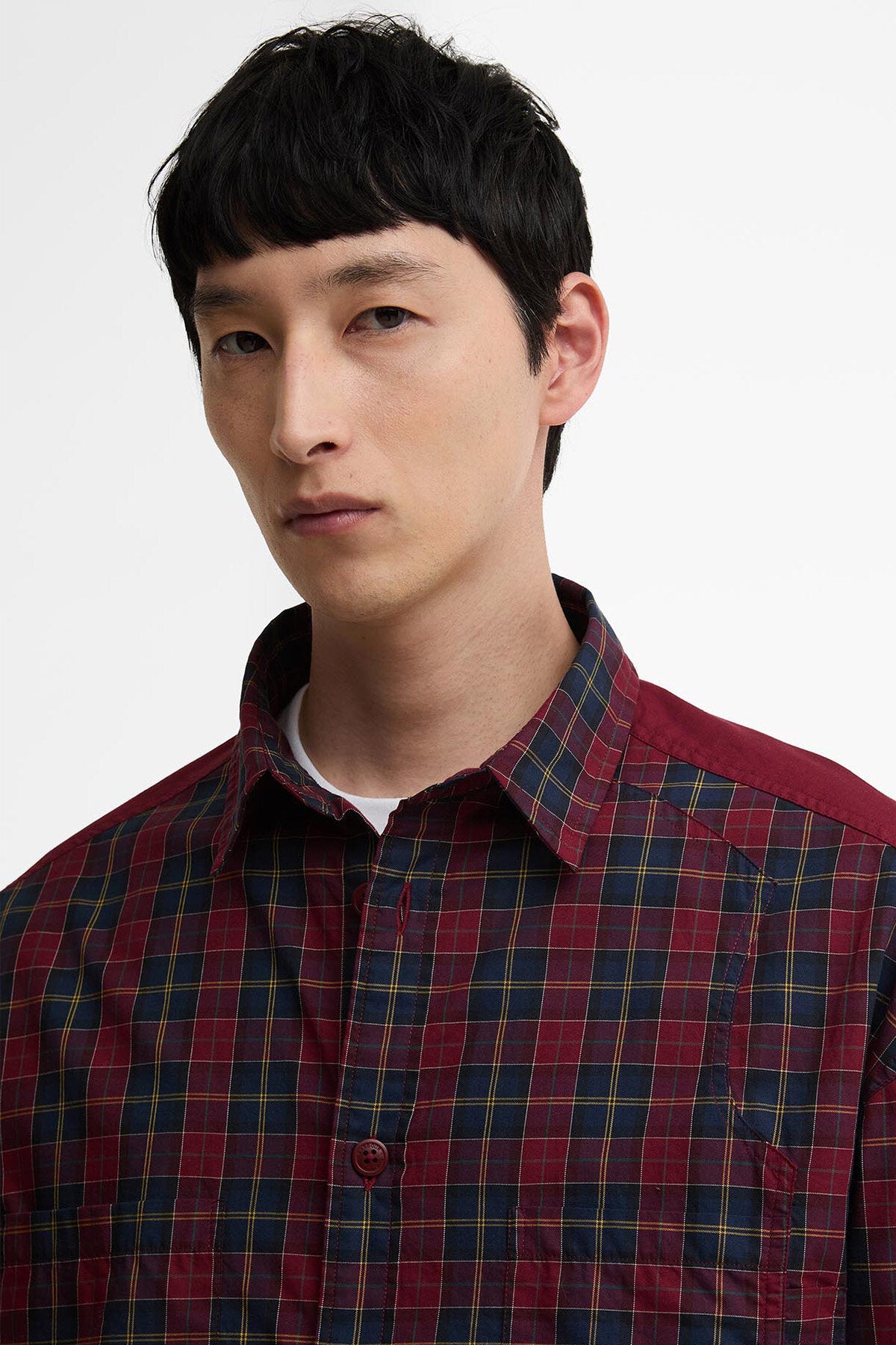 Split Pocket Long-Sleeved Tartan Shirt