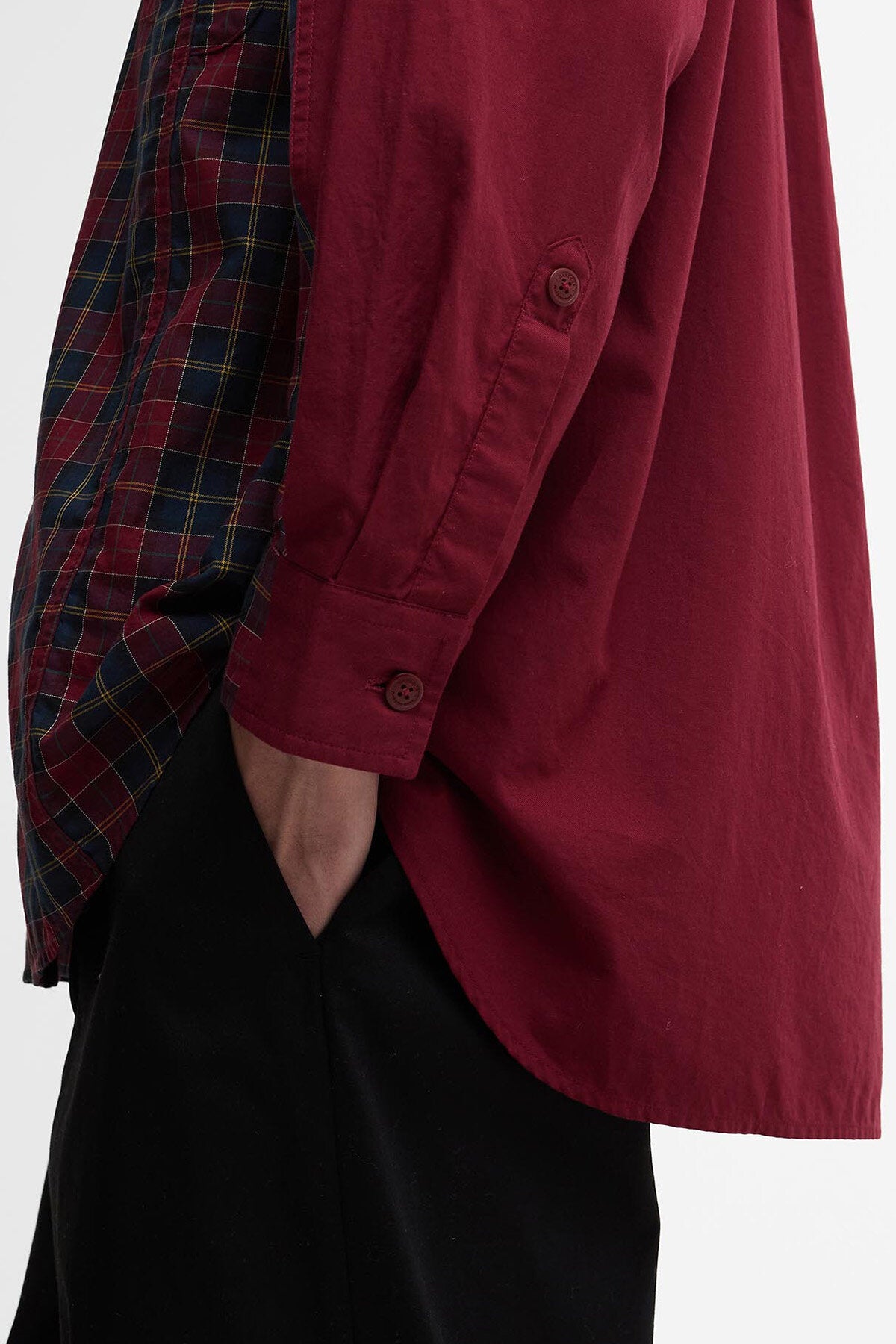 Split Pocket Long-Sleeved Tartan Shirt