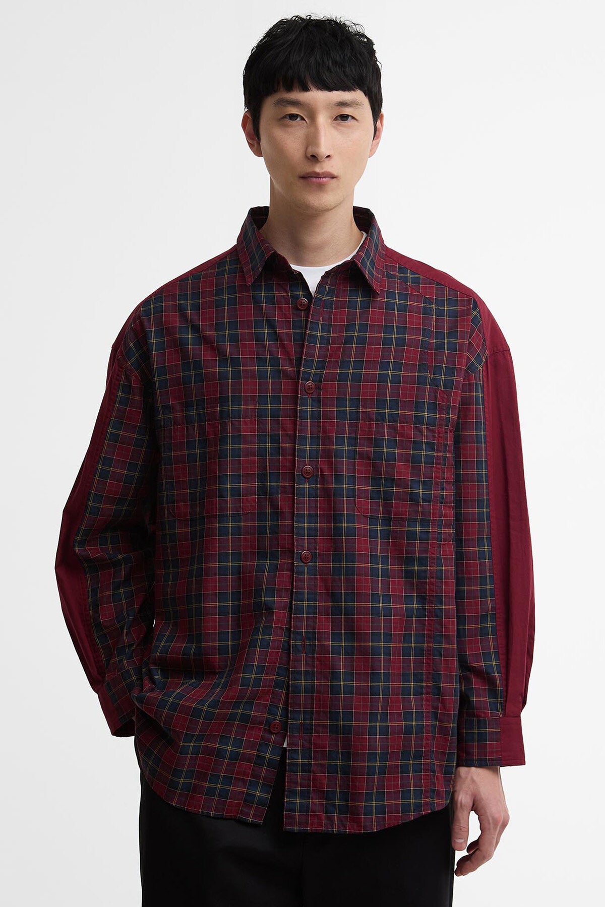 Split Pocket Long-Sleeved Tartan Shirt