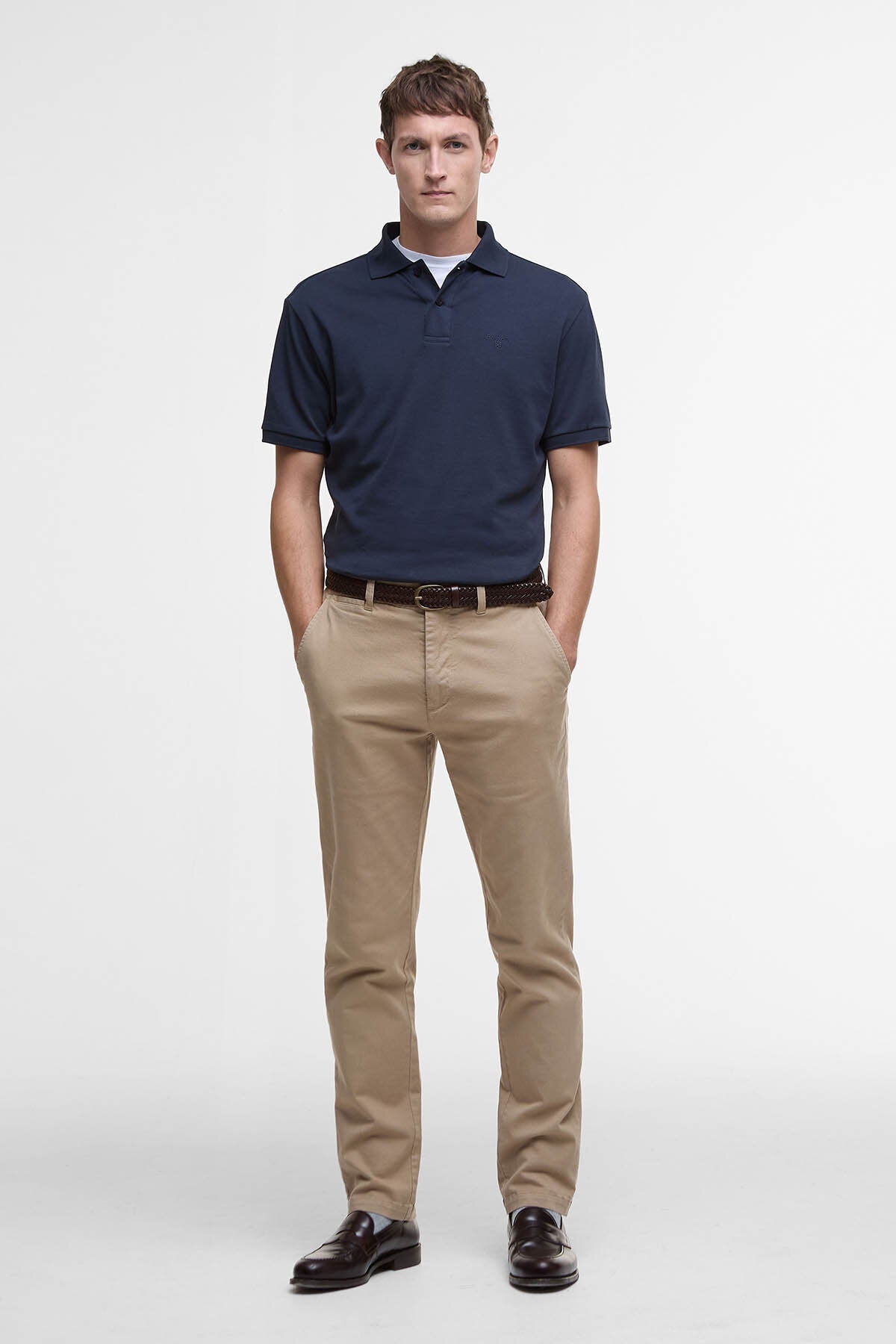 Washed Stretch Tailored Trousers
