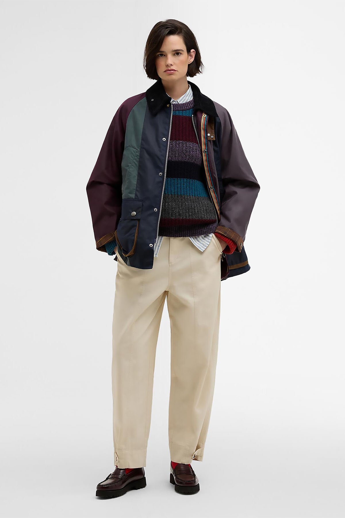 Paul Smith loves Striped Oversized Bedale Waxed Jacket