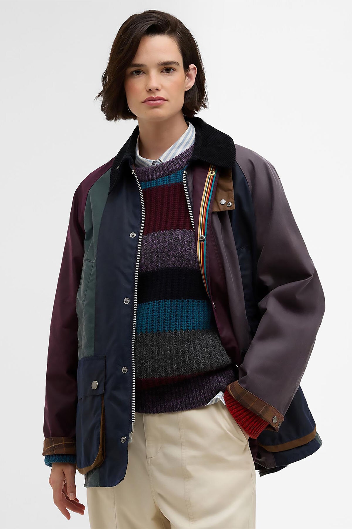 Paul Smith loves Striped Oversized Bedale Waxed Jacket