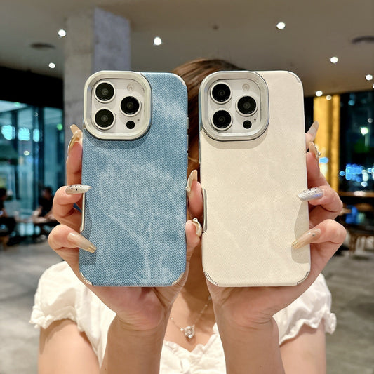 Leder-Handyhülle mit Schneelandschaftsmuster für iPhone-Hüllen