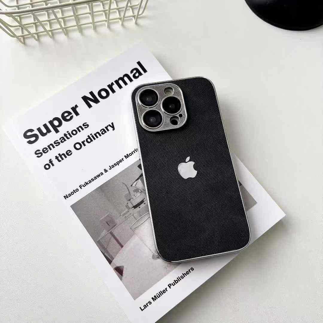 Hochwertige iPhone-Hülle mit feinem Loch-Galvanik-Denimmuster