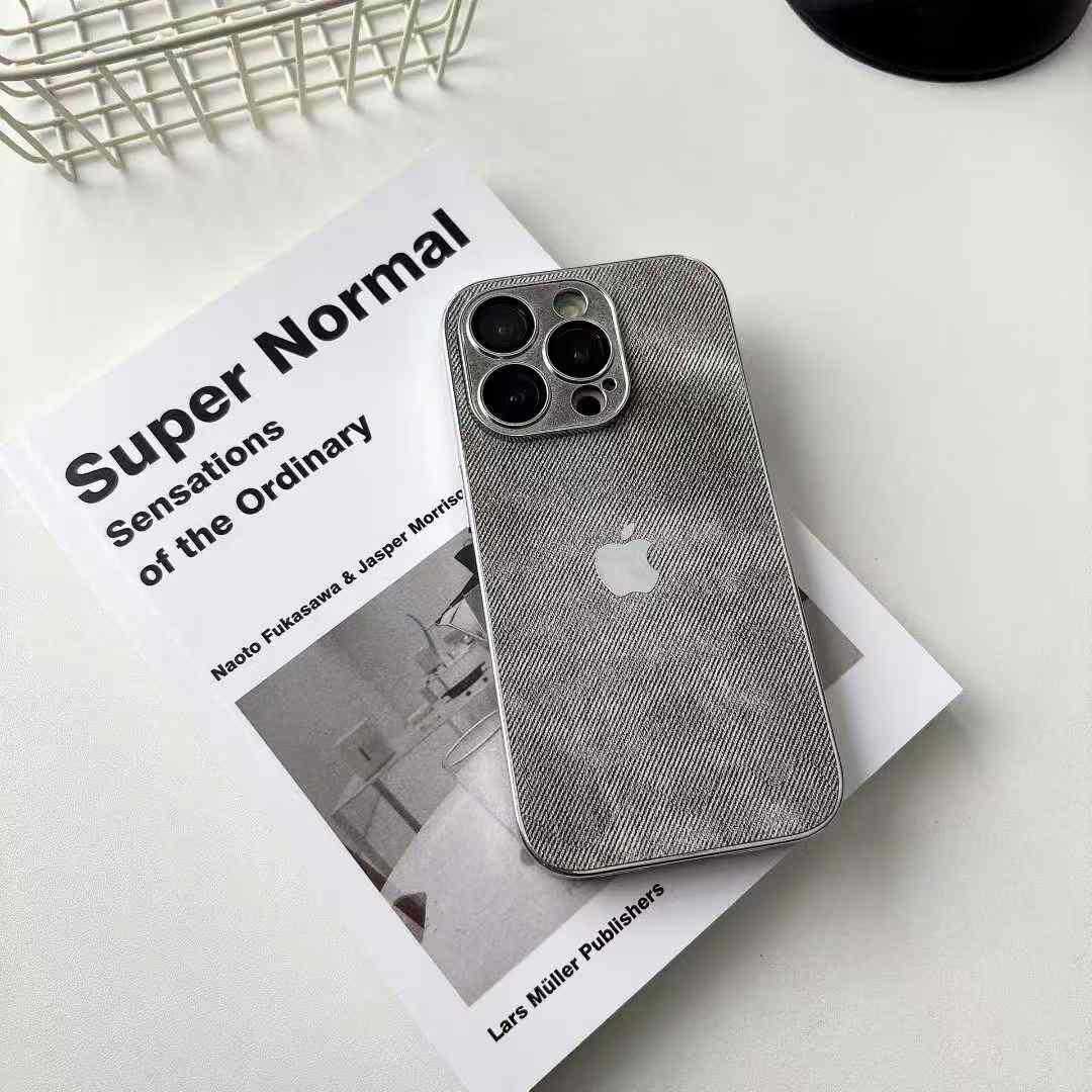 Hochwertige iPhone-Hülle mit feinem Loch-Galvanik-Denimmuster