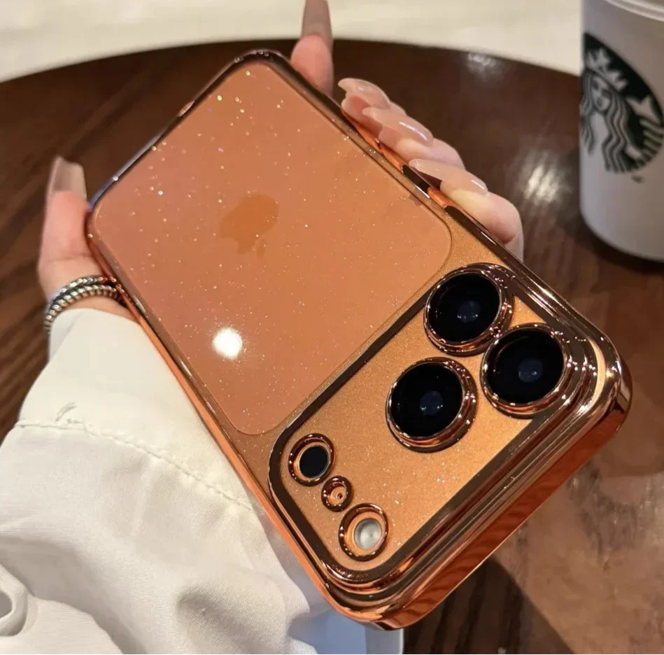 Luxuriöse Glitzer-Hartschalen-Klarhülle für iPhone 14 15 16 17