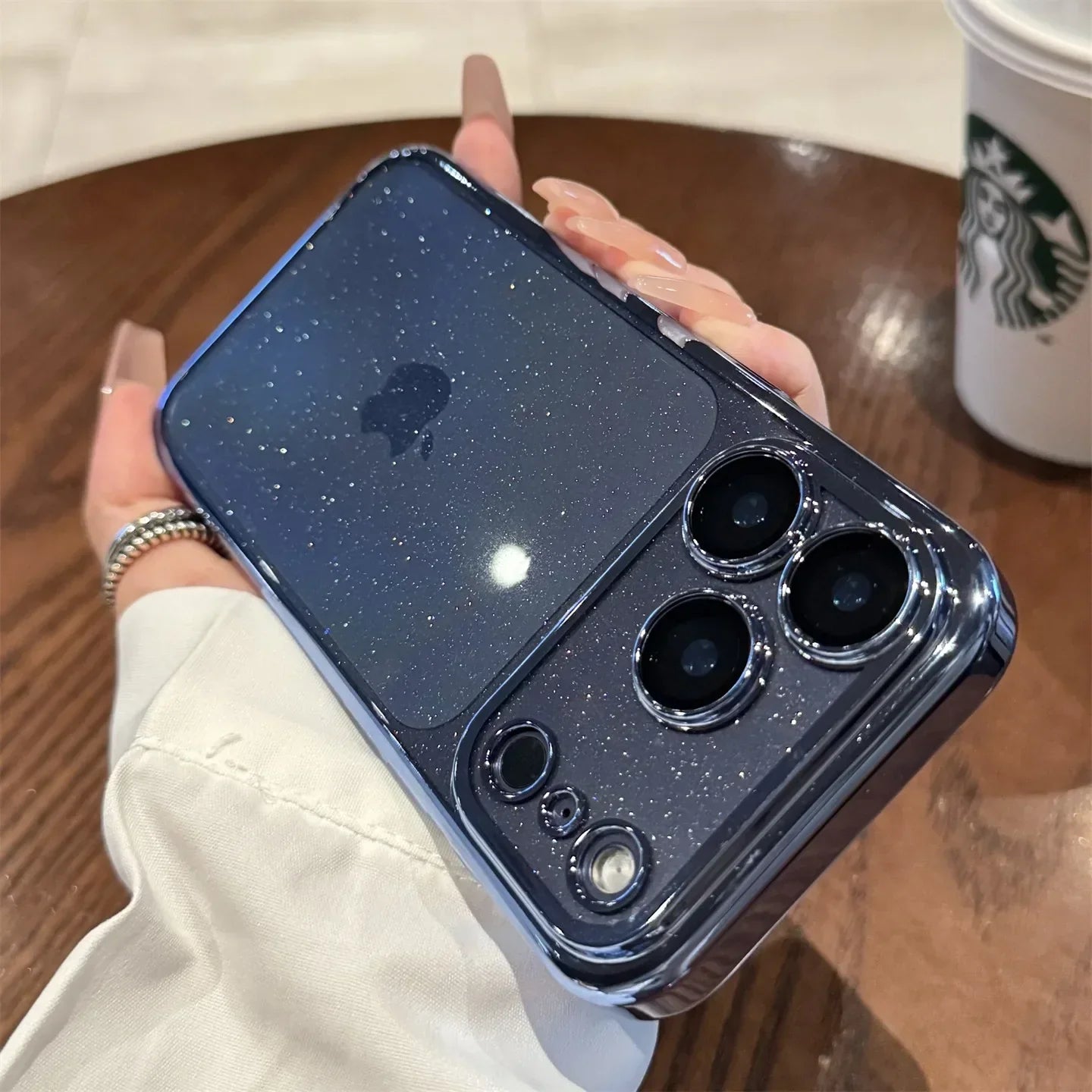 Luxuriöse Glitzer-Hartschalen-Klarhülle für iPhone 14 15 16 17