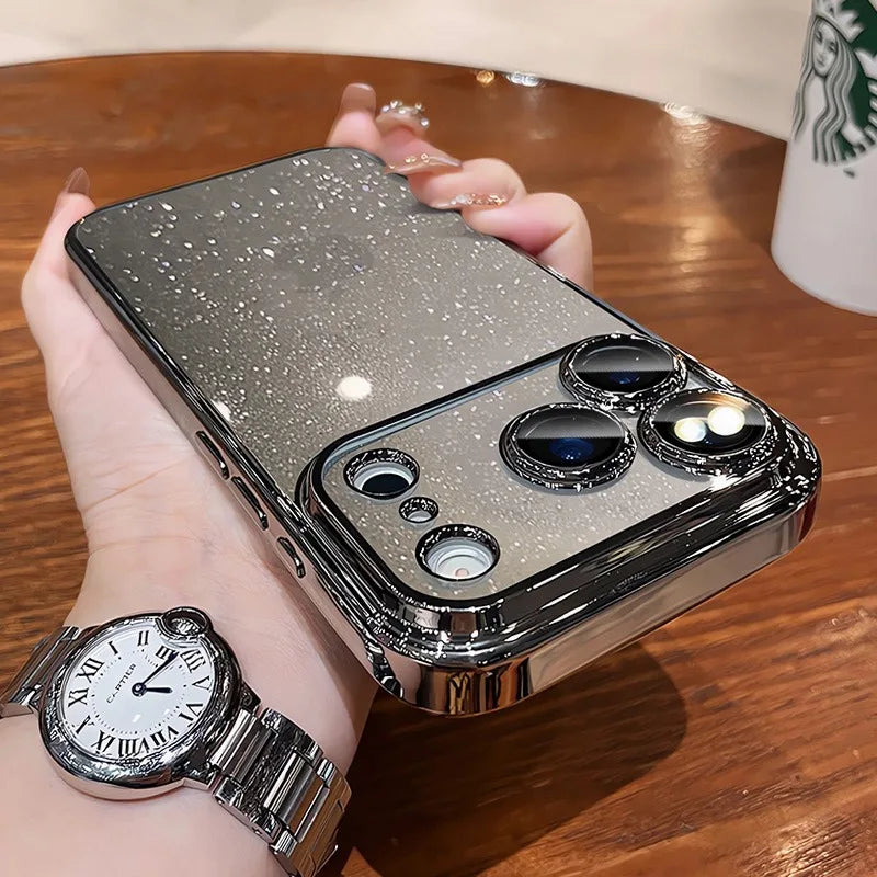 Luxuriöse Glitzer-Hartschalen-Klarhülle für iPhone 14 15 16 17