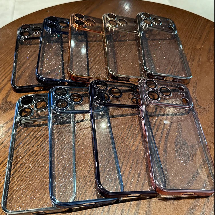 Luxuriöse Glitzer-Hartschalen-Klarhülle für iPhone 14 15 16 17