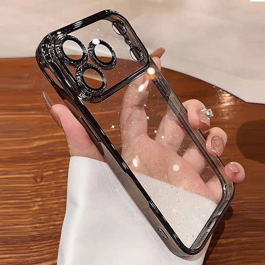 Luxuriöse Glitzer-Hartschalen-Klarhülle für iPhone 14 15 16 17