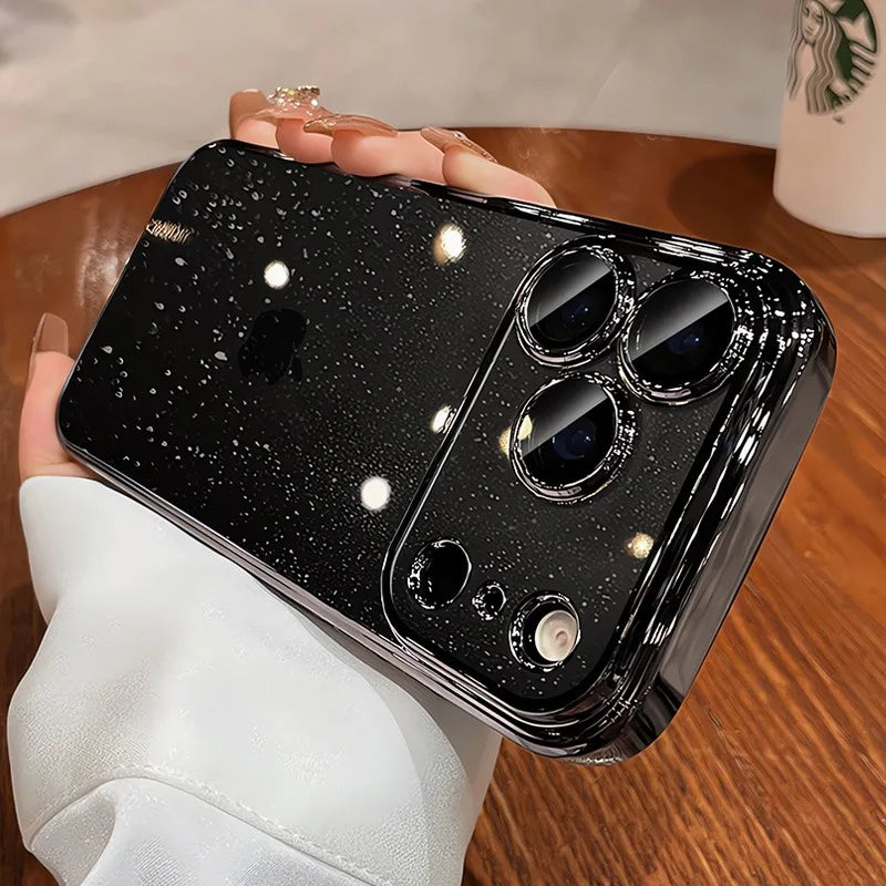 Luxuriöse Glitzer-Hartschalen-Klarhülle für iPhone 14 15 16 17