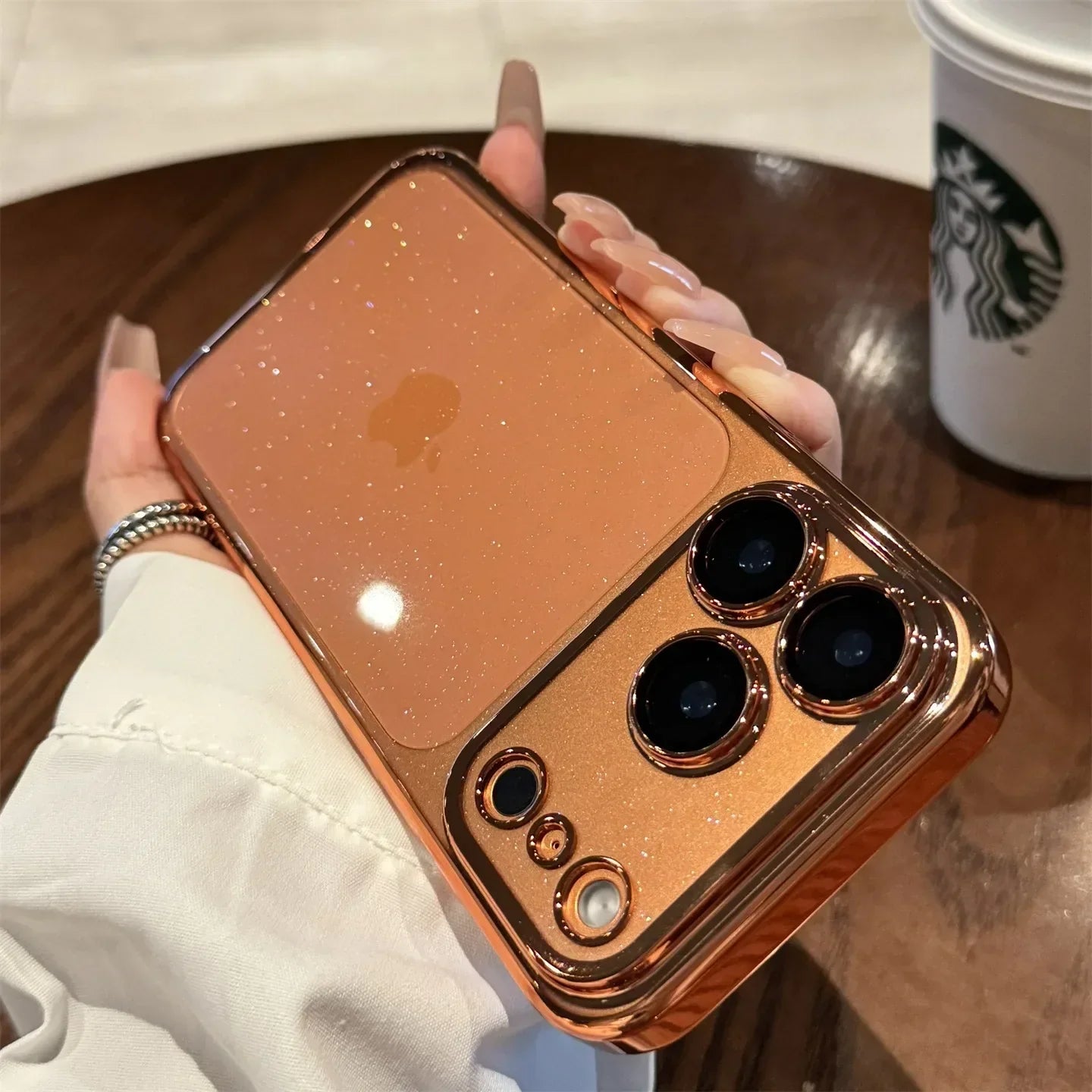 Luxuriöse Glitzer-Hartschalen-Klarhülle für iPhone 14 15 16 17