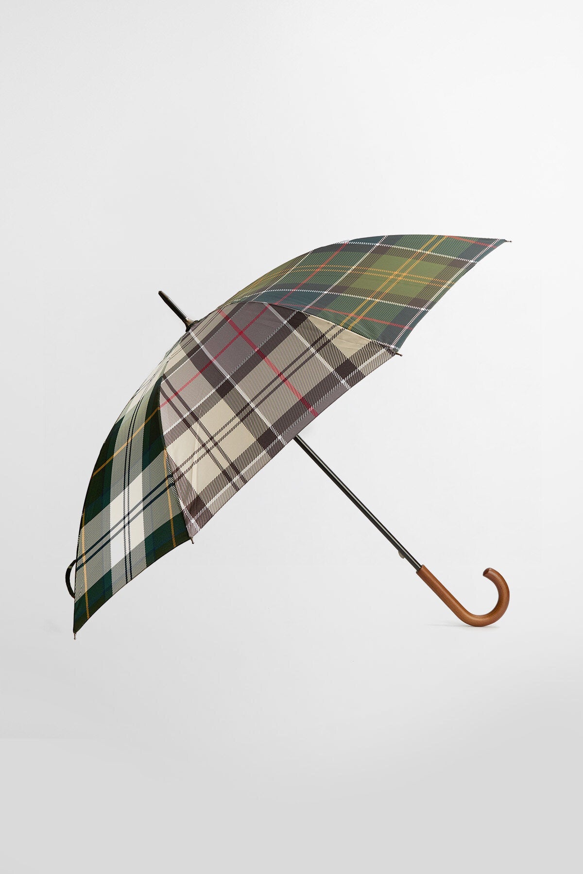 Regenschirm in Überlänge mit gemischtem Schottenkaro