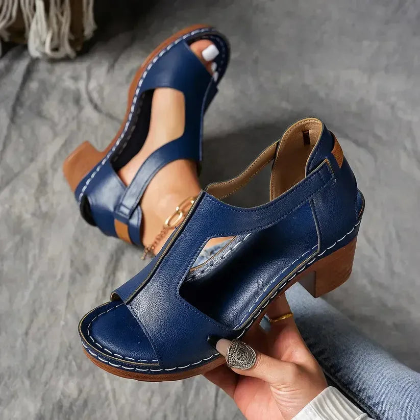 Women’s Chunky Heel Cutout Sandals