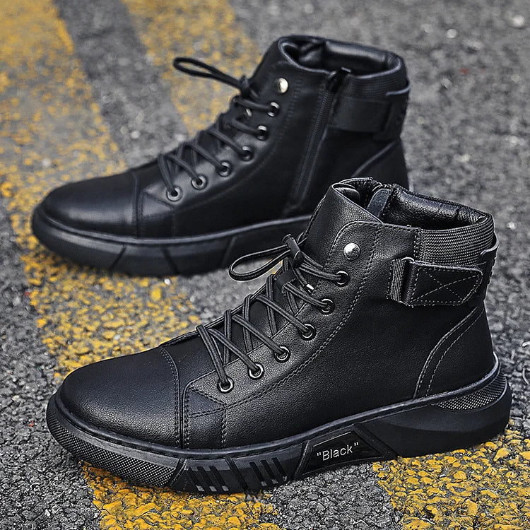 Freizeitstiefel für Herren aus echtem Leder, vielseitig, im Martin-Stil